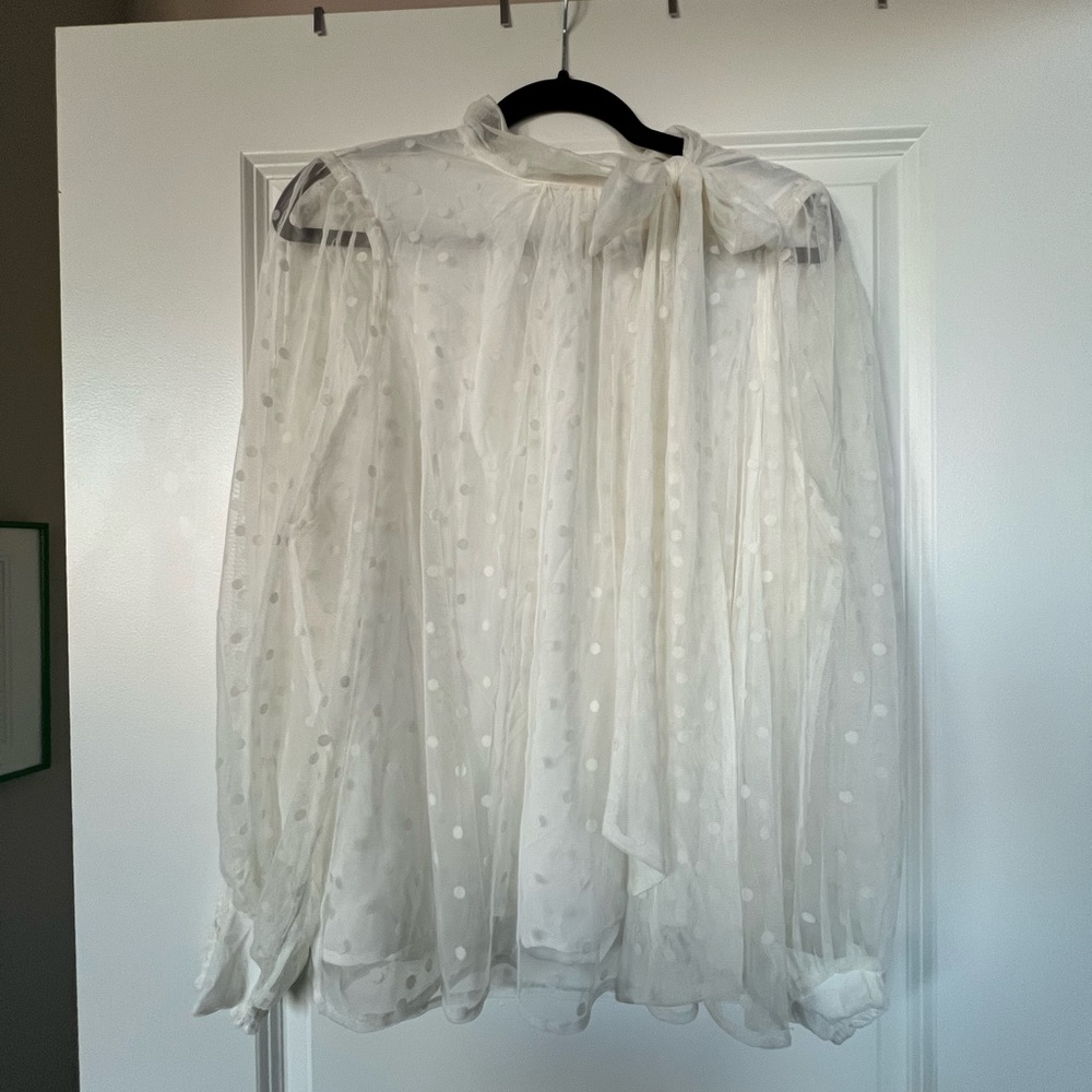 NWT Anthropologie Tops | White Polka Dot Blouse